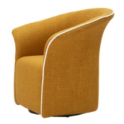 Silla giratoria Siena Senap – Elegancia contemporánea en amarillo mostaza (83,5×66×80 cm – altura del asiento 42 cm)