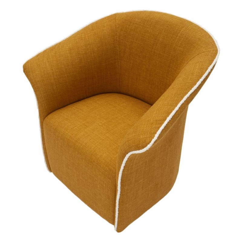 Silla giratoria Siena Senap – Elegancia contemporánea en amarillo mostaza (83,5×66×80 cm – altura del asiento 42 cm)