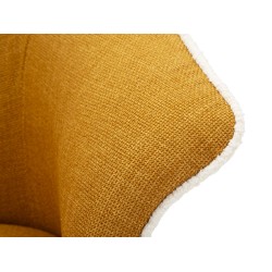 Silla giratoria Siena Senap – Elegancia contemporánea en amarillo mostaza (83,5×66×80 cm – altura del asiento 42 cm)