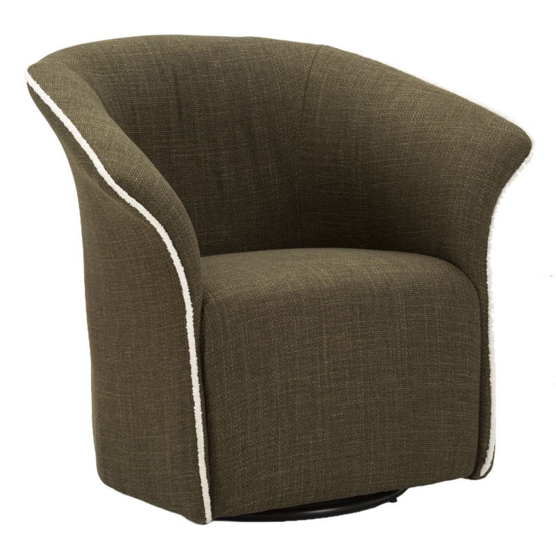Sillón giratorio Siena Green – Frescura moderna en un tono similar al de las plantas (83,5×66×80 cm – altura del asiento 42 cm)