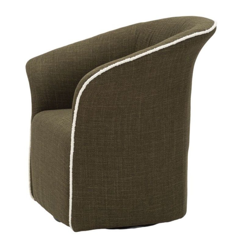 Sillón giratorio Siena Green – Frescura moderna en un tono similar al de las plantas (83,5×66×80 cm – altura del asiento 42 cm)