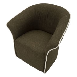 Sillón giratorio Siena Green – Frescura moderna en un tono similar al de las plantas (83,5×66×80 cm – altura del asiento 42 cm)