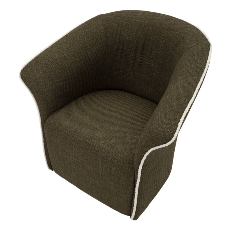 Sillón giratorio Siena Green – Frescura moderna en un tono similar al de las plantas (83,5×66×80 cm – altura del asiento 42 cm)