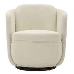 Sillón giratorio Torino color crema: minimalismo elegante y suavidad cremosa (70×72×75 cm – altura del asiento 44,5 cm)