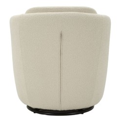Sillón giratorio Torino color crema: minimalismo elegante y suavidad cremosa (70×72×75 cm – altura del asiento 44,5 cm)