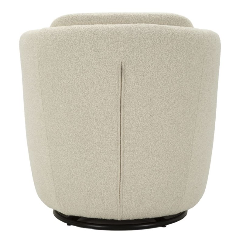 Sillón giratorio Torino color crema: minimalismo elegante y suavidad cremosa (70×72×75 cm – altura del asiento 44,5 cm)