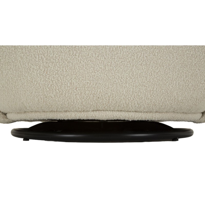 Sillón giratorio Torino color crema: minimalismo elegante y suavidad cremosa (70×72×75 cm – altura del asiento 44,5 cm)