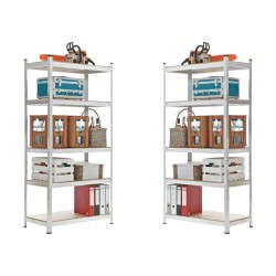 2 estantes enchufables de 90x40x180 mm, color plata