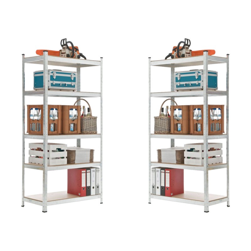 2 estantes enchufables de 90x40x180 mm, color plata