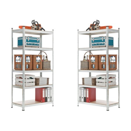 2 estantes enchufables de 90x40x180 mm, color plata