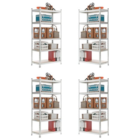 4 estantes enchufables 90x40x180 plateados