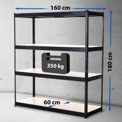 Estante negro 160x60x180