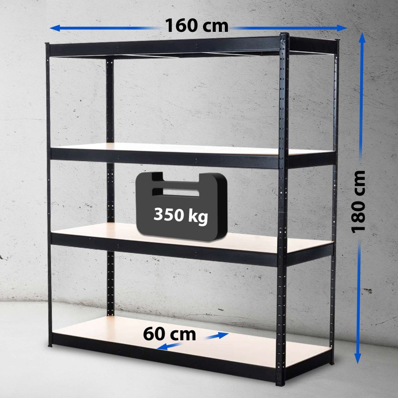 Estante negro 160x60x180