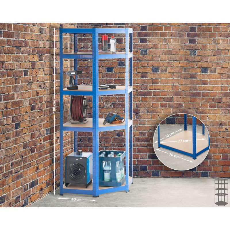 Estante esquinero azul Flint 180