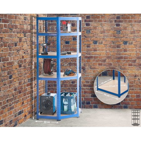 Estante esquinero azul Flint 180