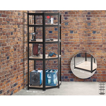 Estante esquinero Flint 180, negro