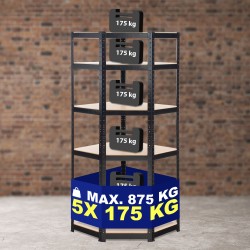 Estante esquinero Flint 180, negro