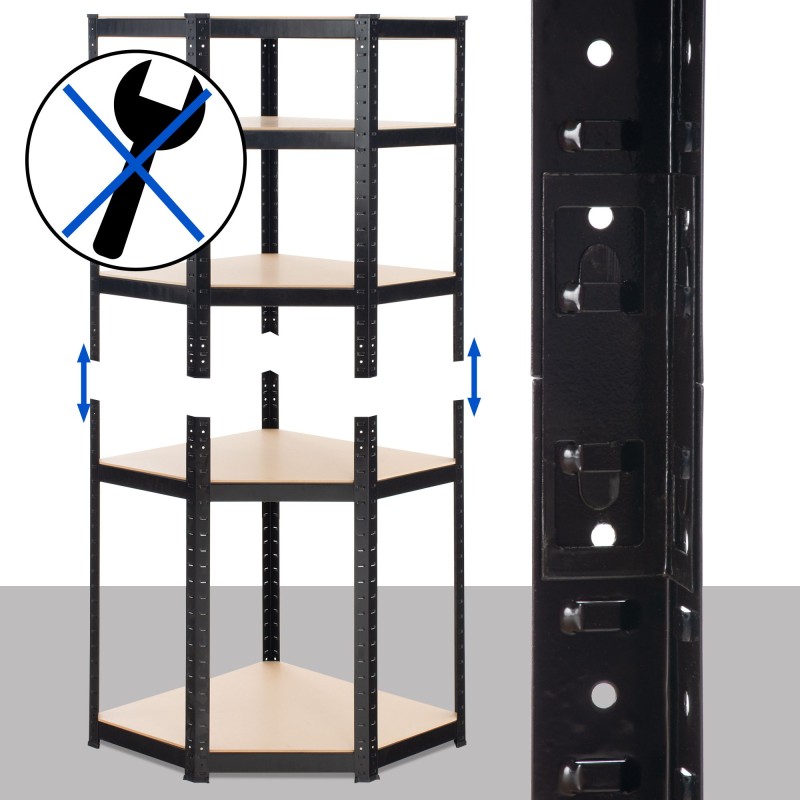 Estante esquinero Flint 180, negro