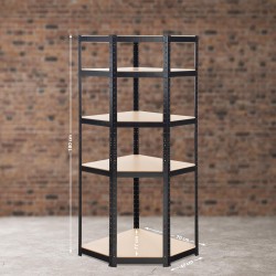Estante esquinero Flint 180, negro