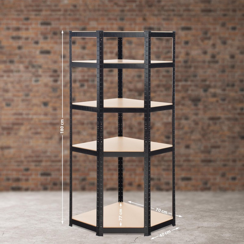 Estante esquinero Flint 180, negro