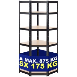 Estante esquinero Flint 180, negro