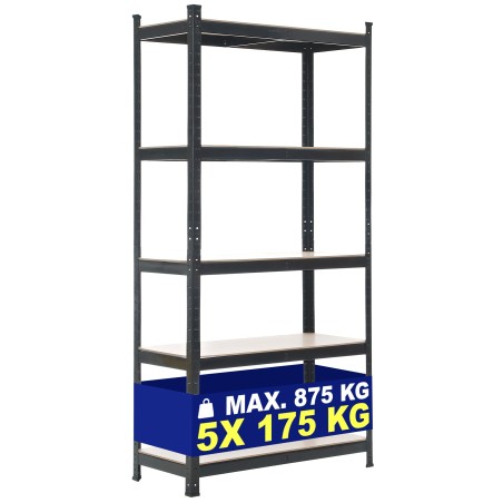 Estantería negra de almacenaje de 90 x 40 x 180 cm