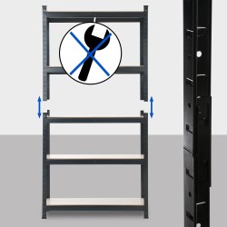 Estantería negra de almacenaje de 90 x 40 x 180 cm