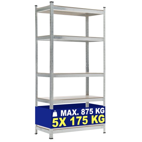 Estantería plateada, 90 x 40 x 180 cm