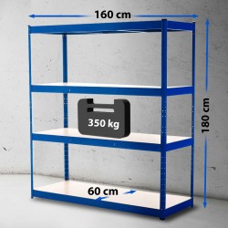 Estantería azul de 160x60x180 cm