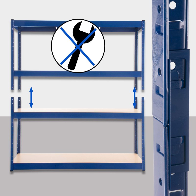 Estantería azul de 160x60x180 cm