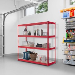 Estantería de almacenaje roja de 160x60x180 cm