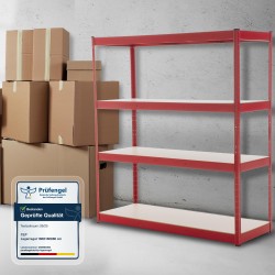 Estantería de almacenaje roja de 160x60x180 cm