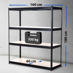 Estantería negra de 160x60x180 cm