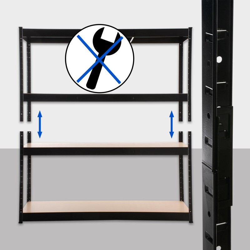 Estantería negra de 160x60x180 cm