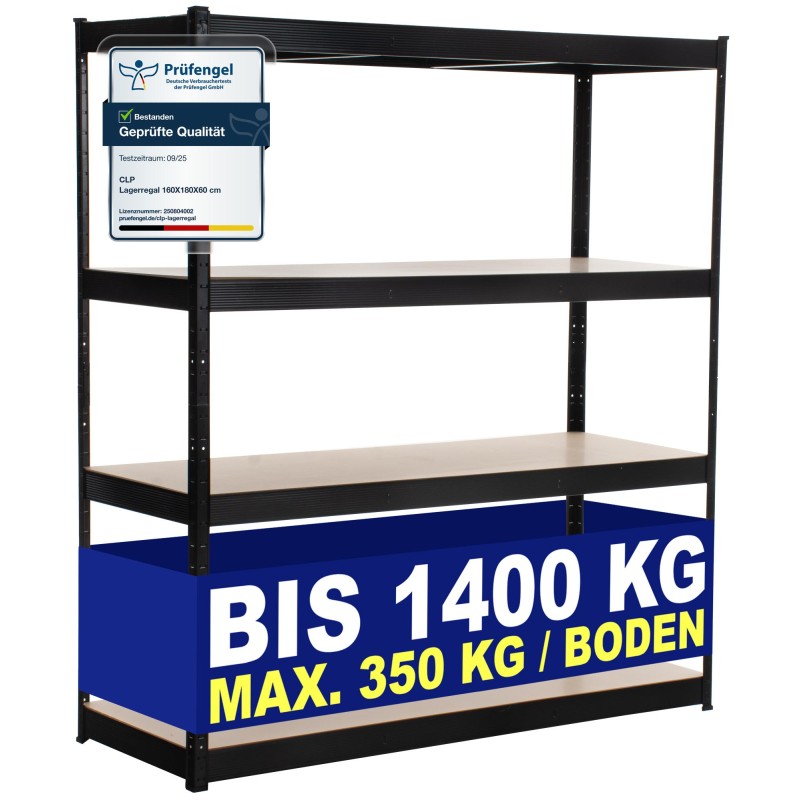 Estantería negra de 160x60x180 cm