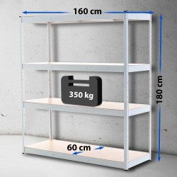 Estantería blanca, 160x60x180 cm