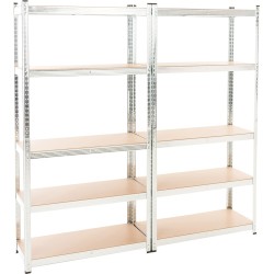 Juego de 2 estantes enchufables G 90x40x180 cm plateados