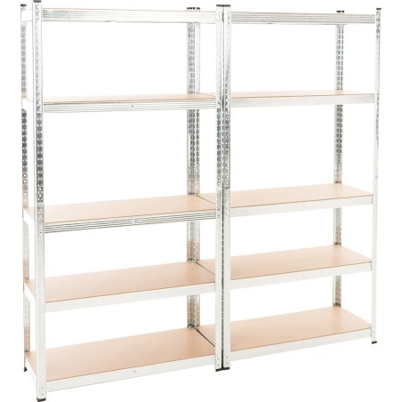 Juego de 2 estantes enchufables G 90x40x180 cm plateados