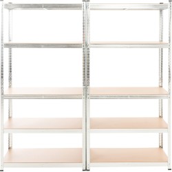 Juego de 2 estantes enchufables G 90x40x180 cm plateados