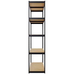 Sistema de estanterías de 3 partes, negro