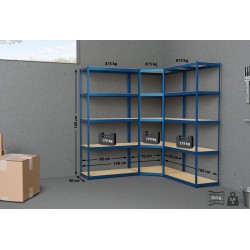 Sistema de estanterías de 3 partes, azul