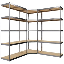 Sistema de estanterías de 3 partes, plateado