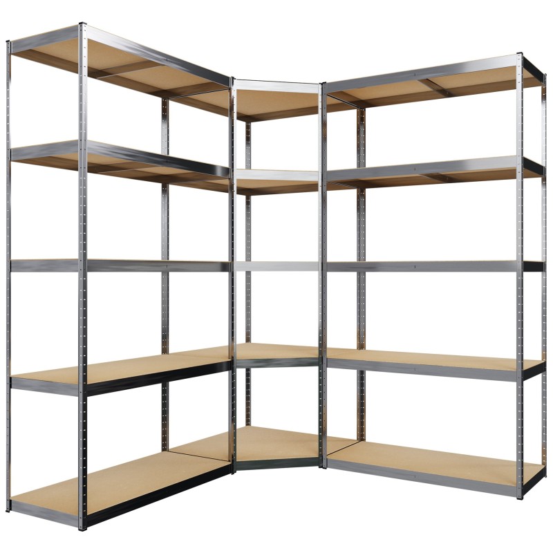 Sistema de estanterías de 3 partes, plateado