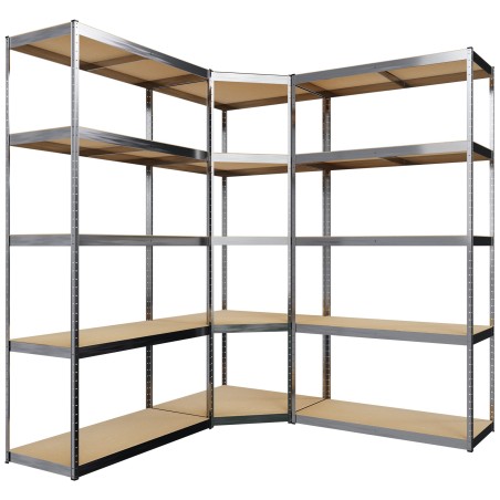 Sistema de estanterías de 3 partes, plateado