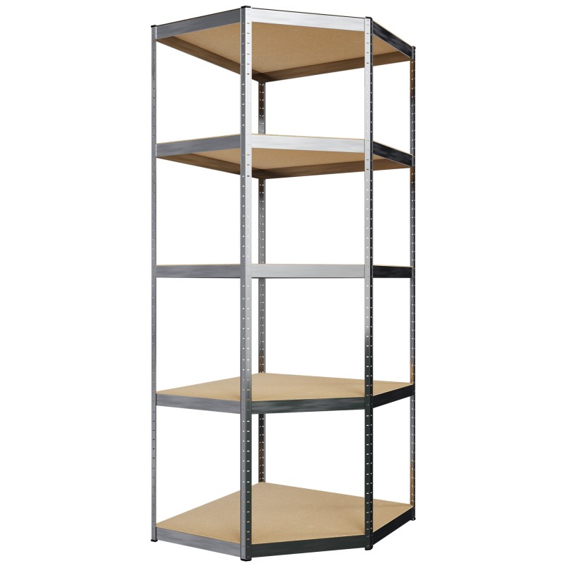 Sistema de estanterías de 3 partes, plateado