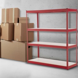 Estantería resistente de 160 x 60 x 180 cm, roja