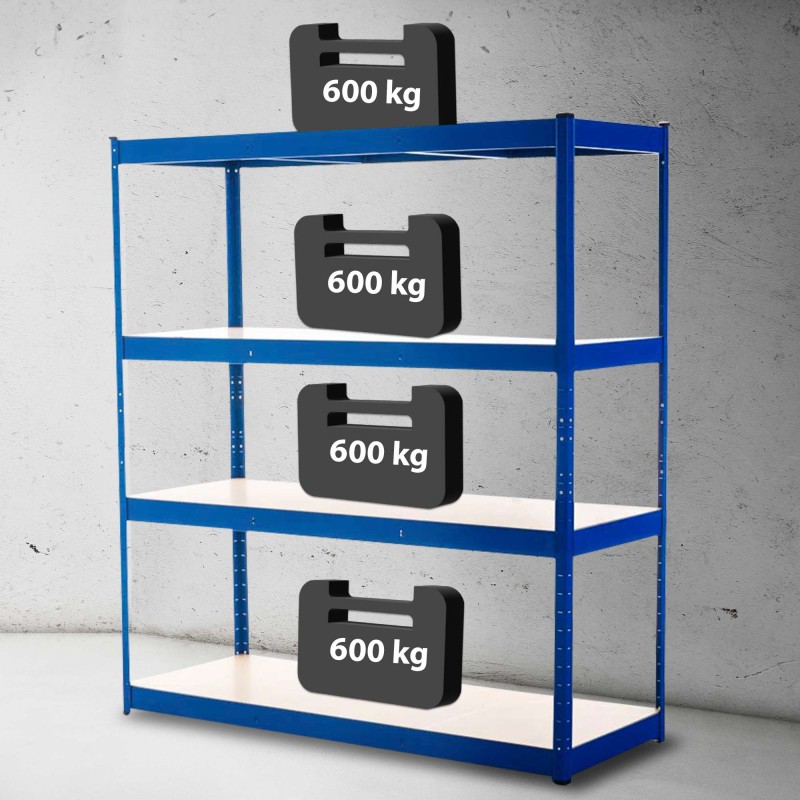 Estantería azul resistente de 160 x 60 x 180 cm