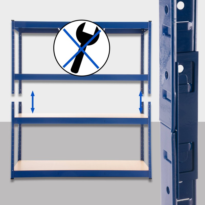 Estantería azul resistente de 160 x 60 x 180 cm
