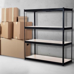 Estantería negra resistente de 160 x 60 x 180 cm