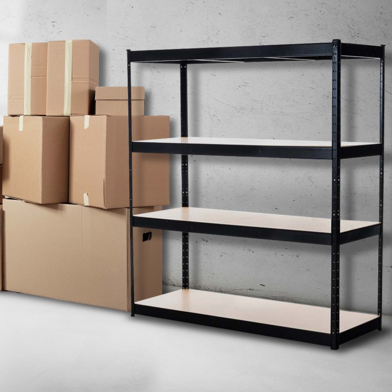 Estantería negra resistente de 160 x 60 x 180 cm